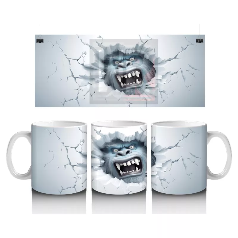 Çatlak Duvar Arasında Kükreyen Yaratık – Baskılı Kahve Kupası