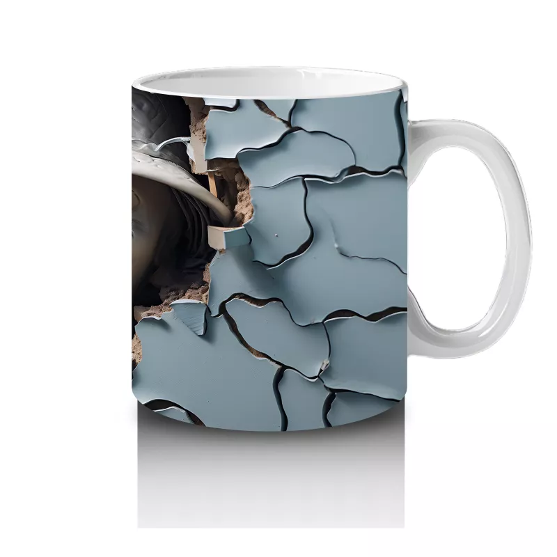 Çatlak Duvar Arasında Meraklı Gözler – Hediyelik Kahve Kupası - 4