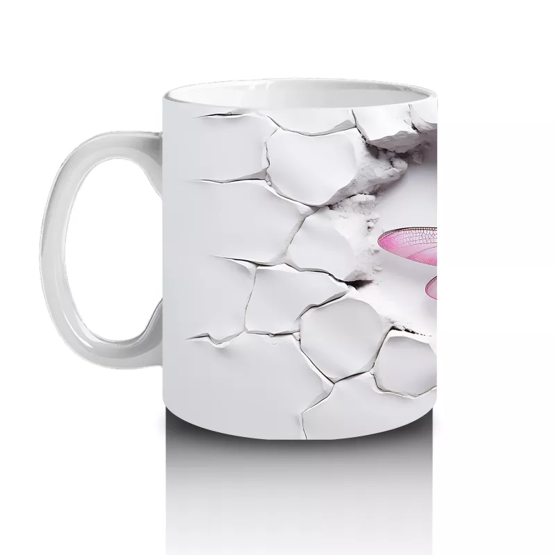 Çatlak Duvar Arasında Mor Kanatlı Yusufçuk – Baskılı Kahve Kupası - 2