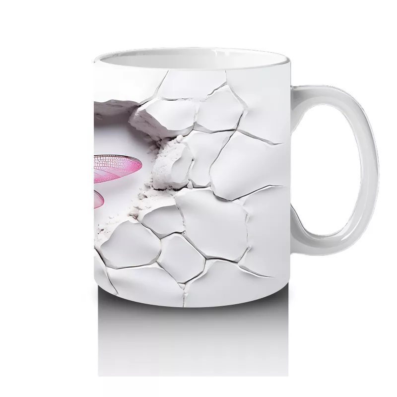 Çatlak Duvar Arasında Mor Kanatlı Yusufçuk – Baskılı Kahve Kupası - 4