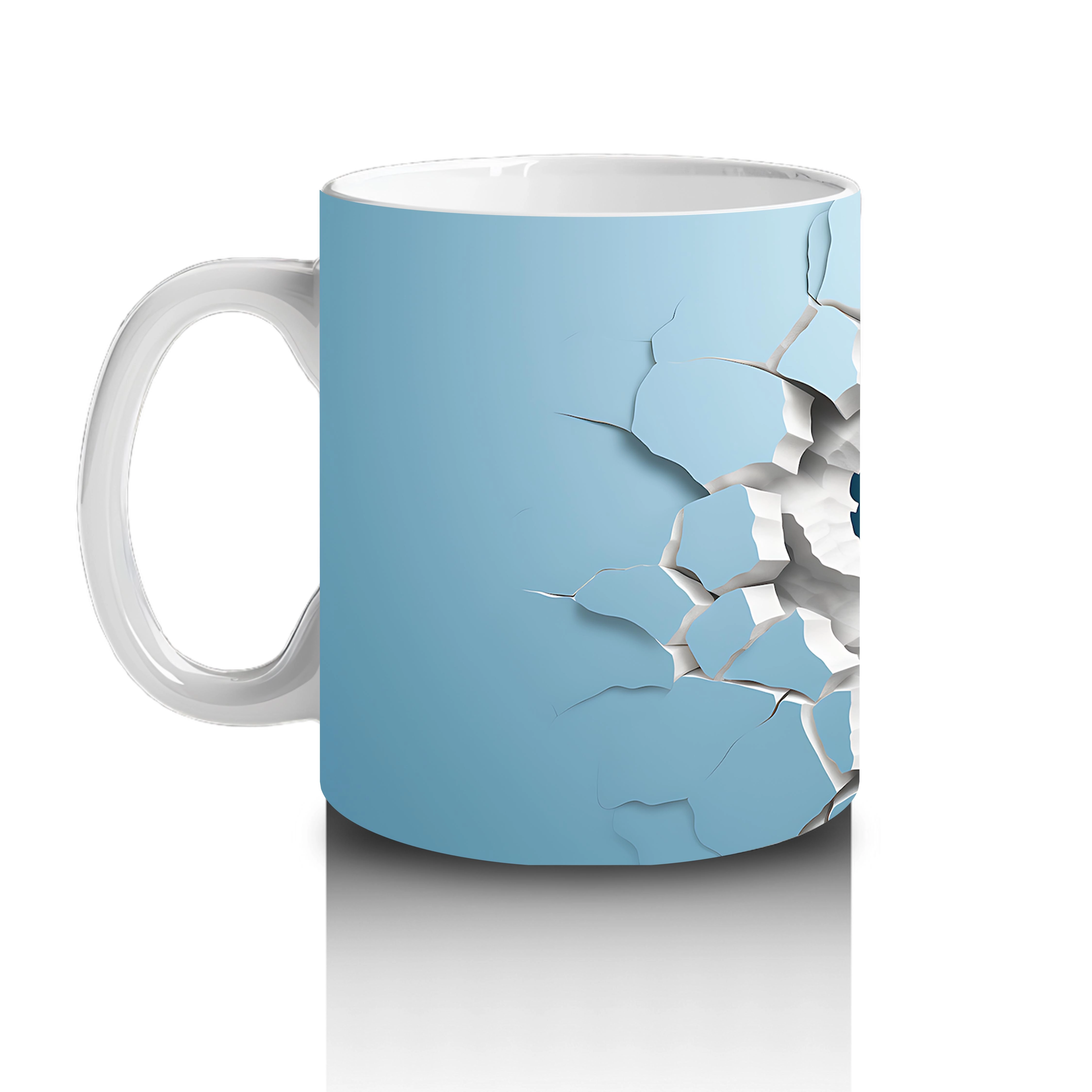 Çatlak Duvar Arasında Penguen Figürü – Baskılı Kahve Kupası - 2