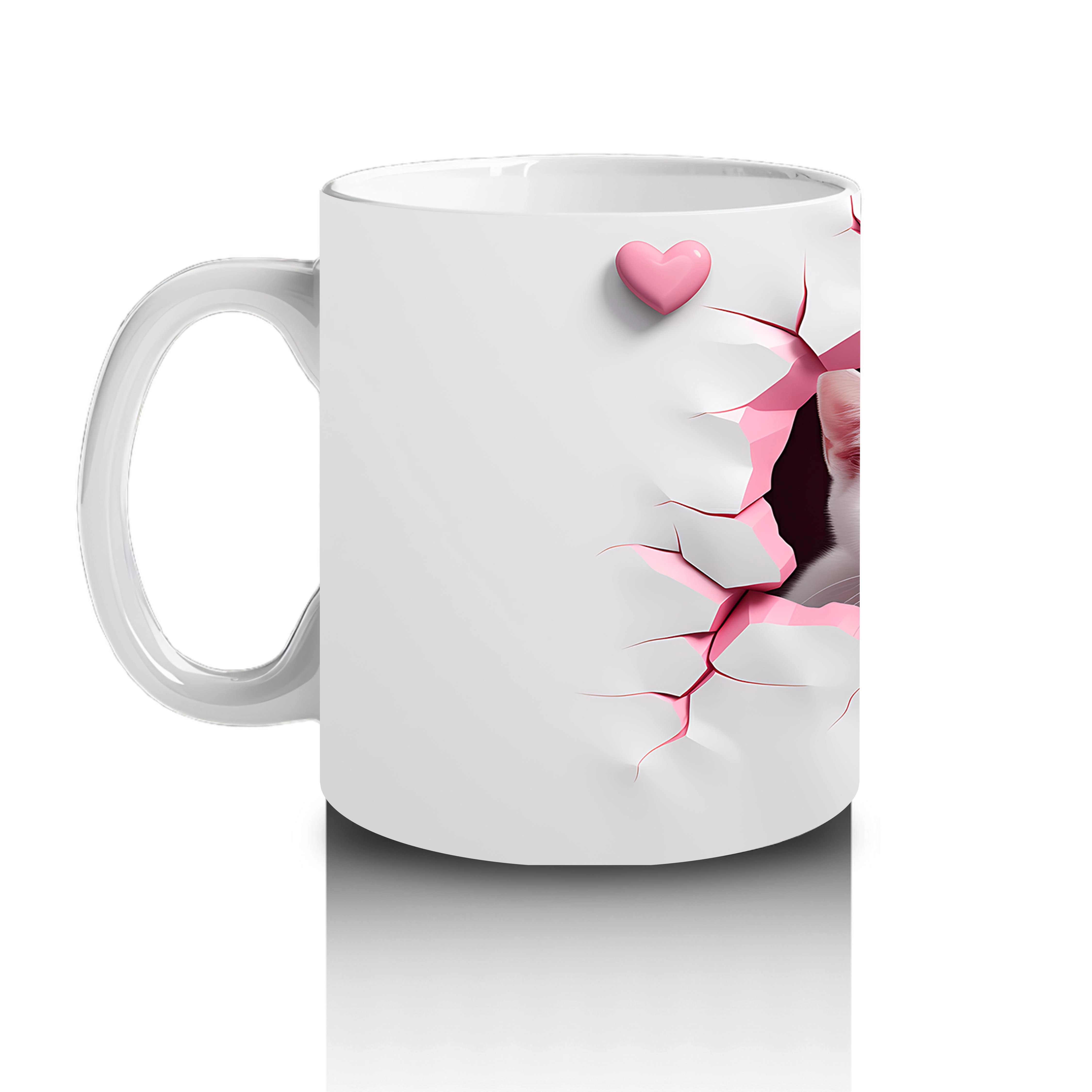 Çatlak Duvar Arasında Sevimli Kedi Kardeşler – Baskılı Kahve Kupası - 2