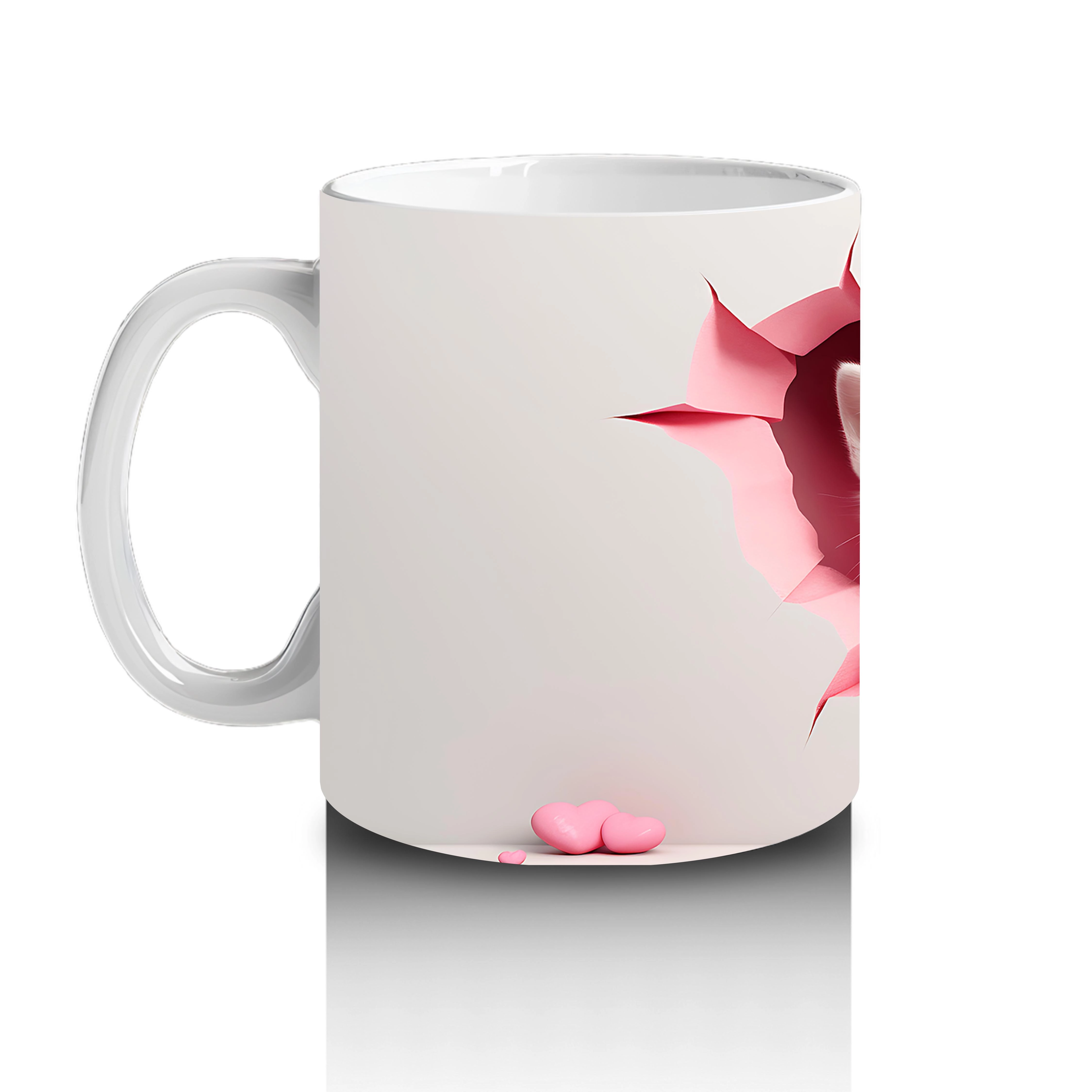 Çatlak Duvar Arasında Sevimli Kedi Kardeşler – Baskılı Kahve Kupası - 2