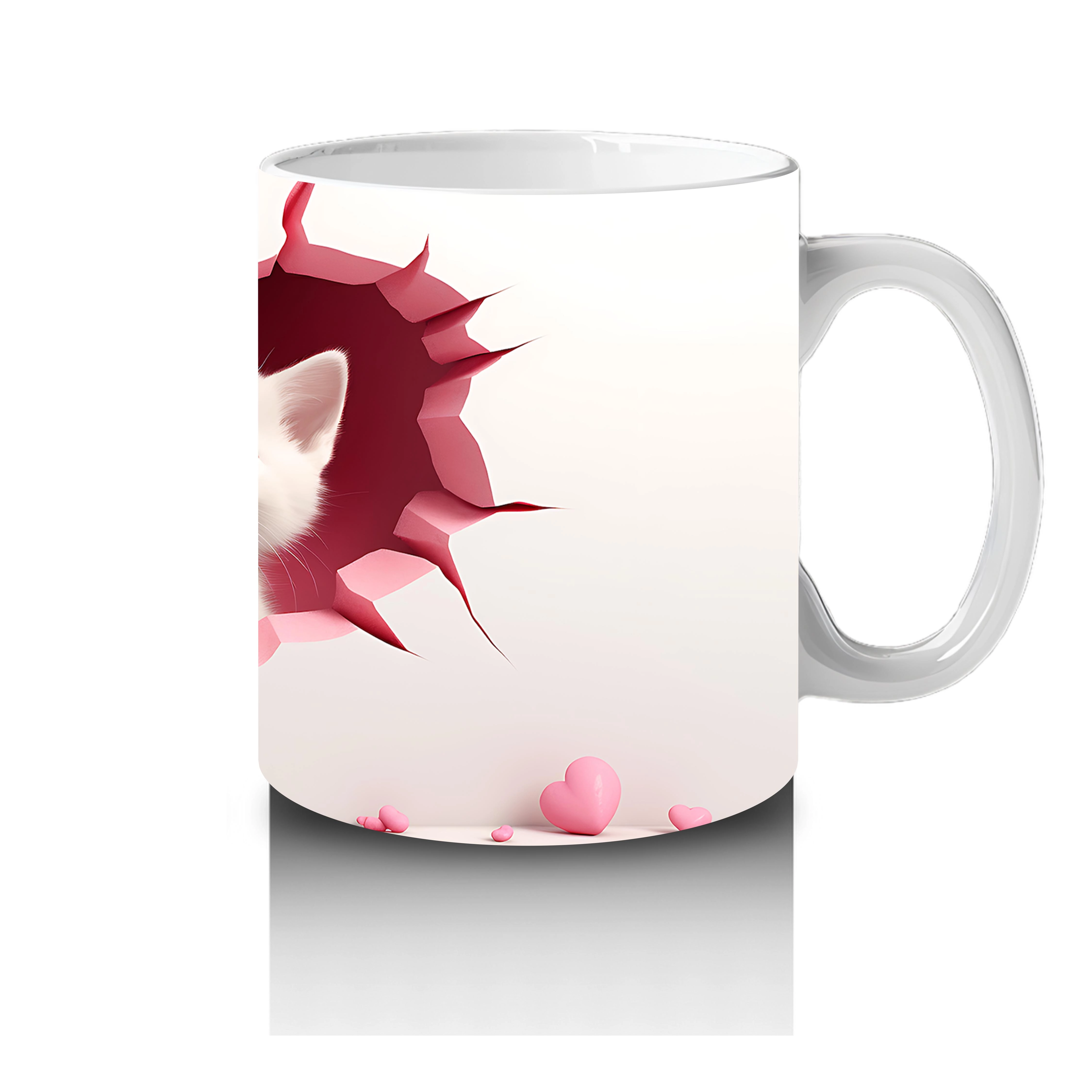 Çatlak Duvar Arasında Sevimli Kedi Kardeşler – Baskılı Kahve Kupası - 4