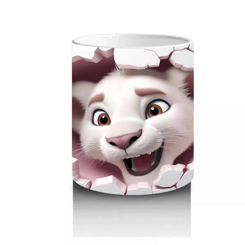 Çatlak Duvar Arasında Sevimli Köpek – Baskılı Kahve Kupası - 3