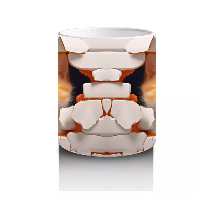 Çatlak Duvar Arasında Sevimli Yavru Kediler – Baskılı Kahve Kupası - 3