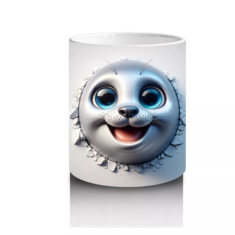 Çatlak Duvar Arasında Sevimli Yavru Kutup Tilkisi - Baskılı kahve kupası - 3