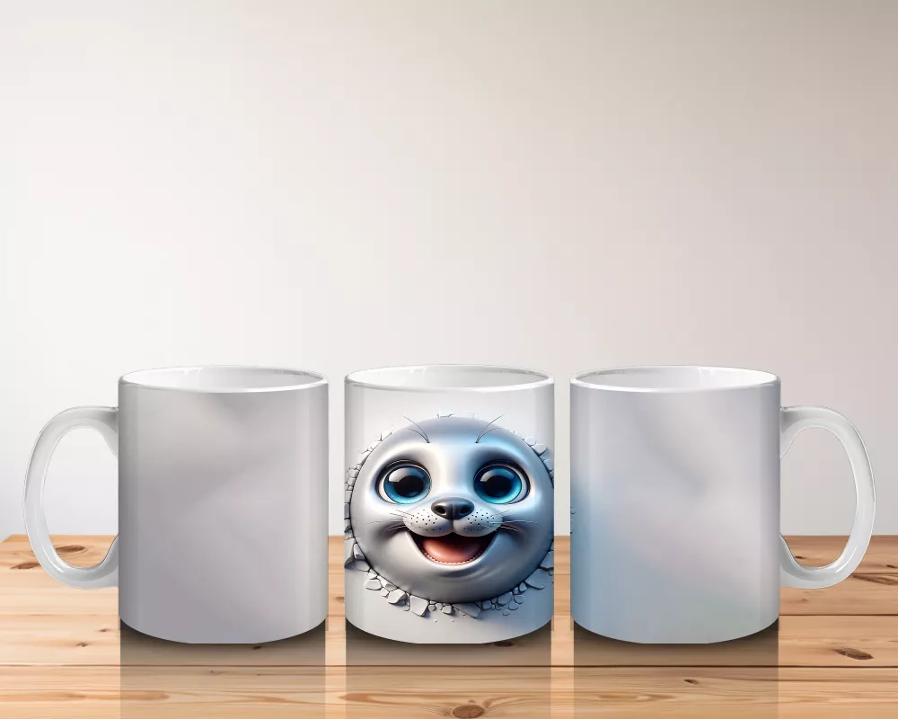 Çatlak Duvar Arasında Sevimli Yavru Kutup Tilkisi - Baskılı kahve kupası - 5