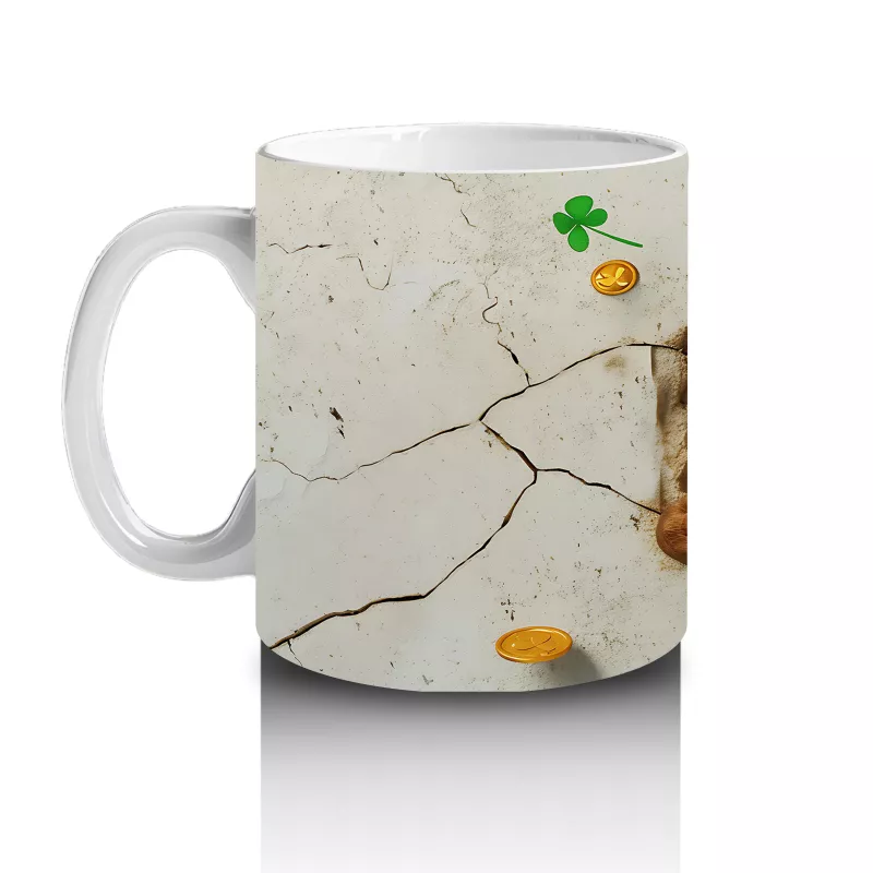 Çatlak Duvar Arasında St. Patrick’s Temalı Köstebek - Baskılı kahve kupası - 2