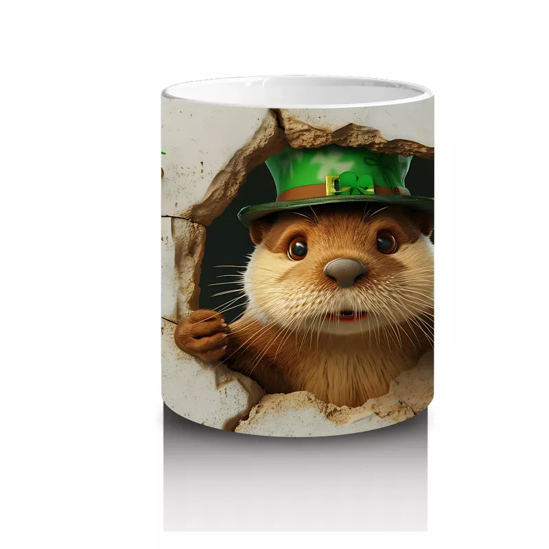 Çatlak Duvar Arasında St. Patrick’s Temalı Köstebek - Baskılı kahve kupası - 3