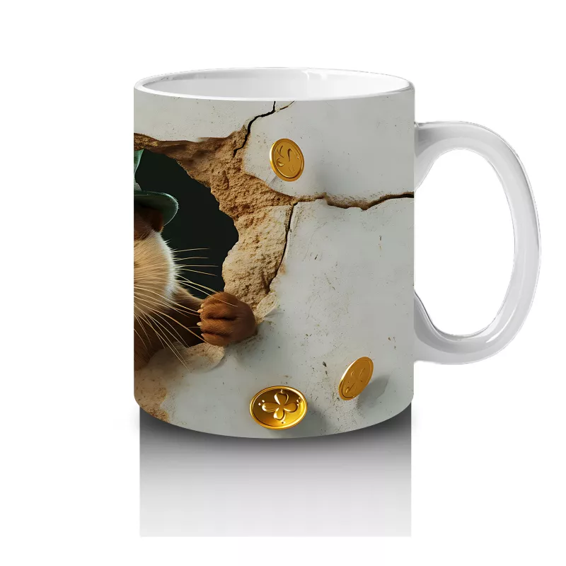 Çatlak Duvar Arasında St. Patrick’s Temalı Köstebek - Baskılı kahve kupası - 4