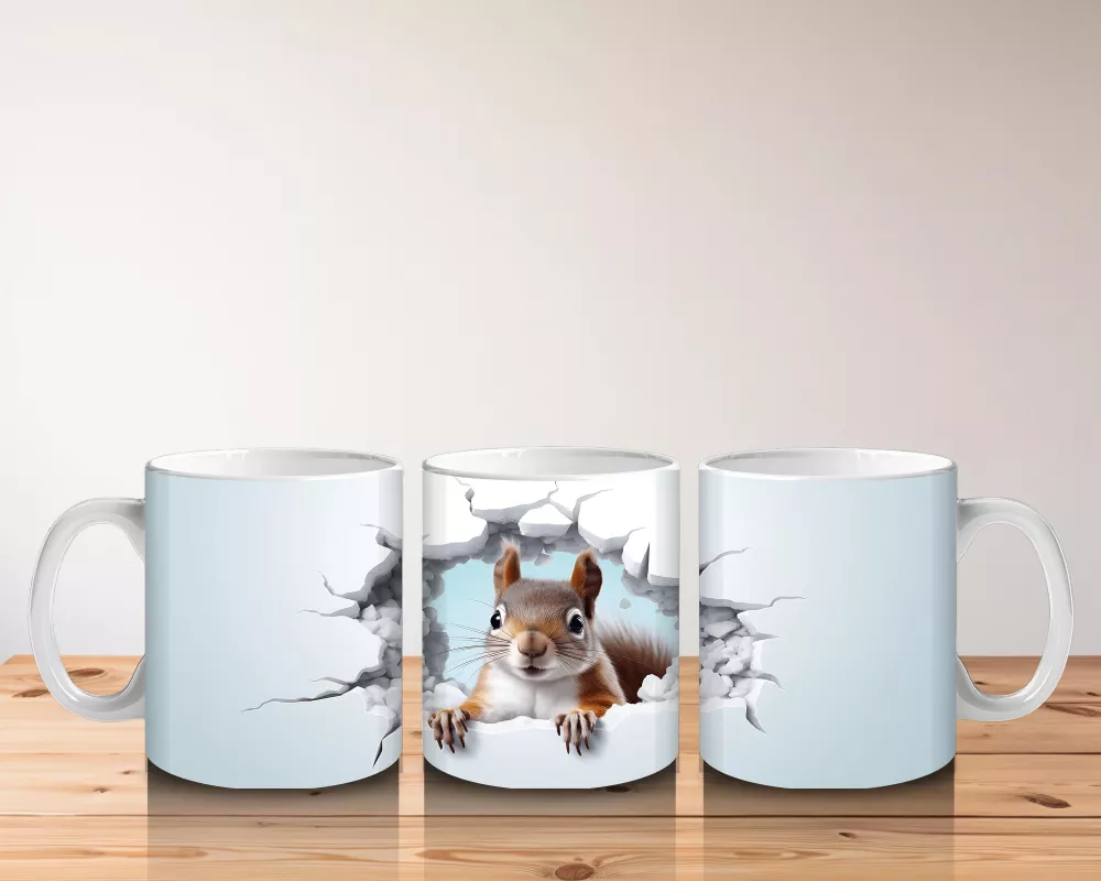 Çatlak Duvar Arasında Yavru Sincap – Baskılı Kahve Kupası - 5