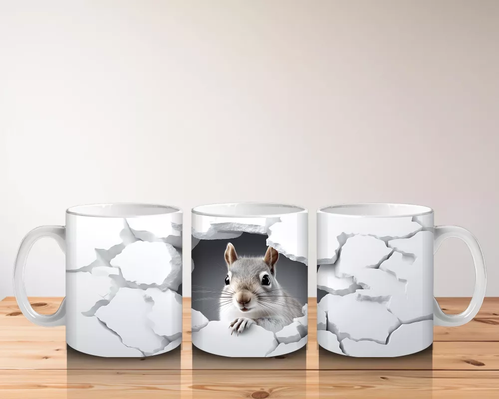 Çatlak Duvar Arasında Yavru Tavşan – Baskılı Kahve Kupası - 5