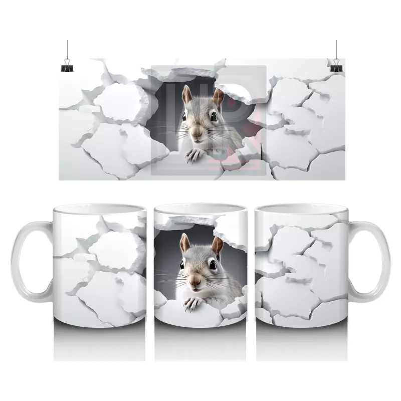 Çatlak Duvar Arasında Yavru Tavşan – Baskılı Kahve Kupası