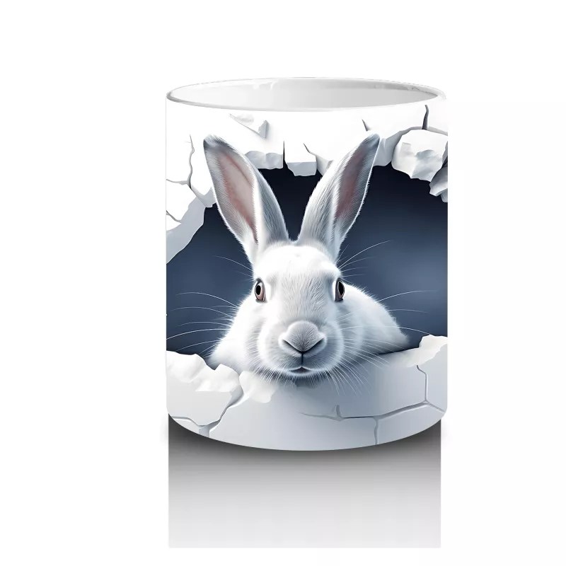 Çatlak Duvar Arasından Bakan Tavşan – Baskılı Kahve Kupası - 3