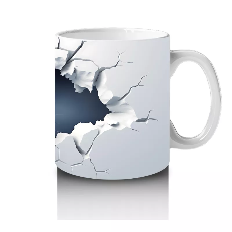 Çatlak Duvar Arasından Bakan Tavşan – Baskılı Kahve Kupası - 4