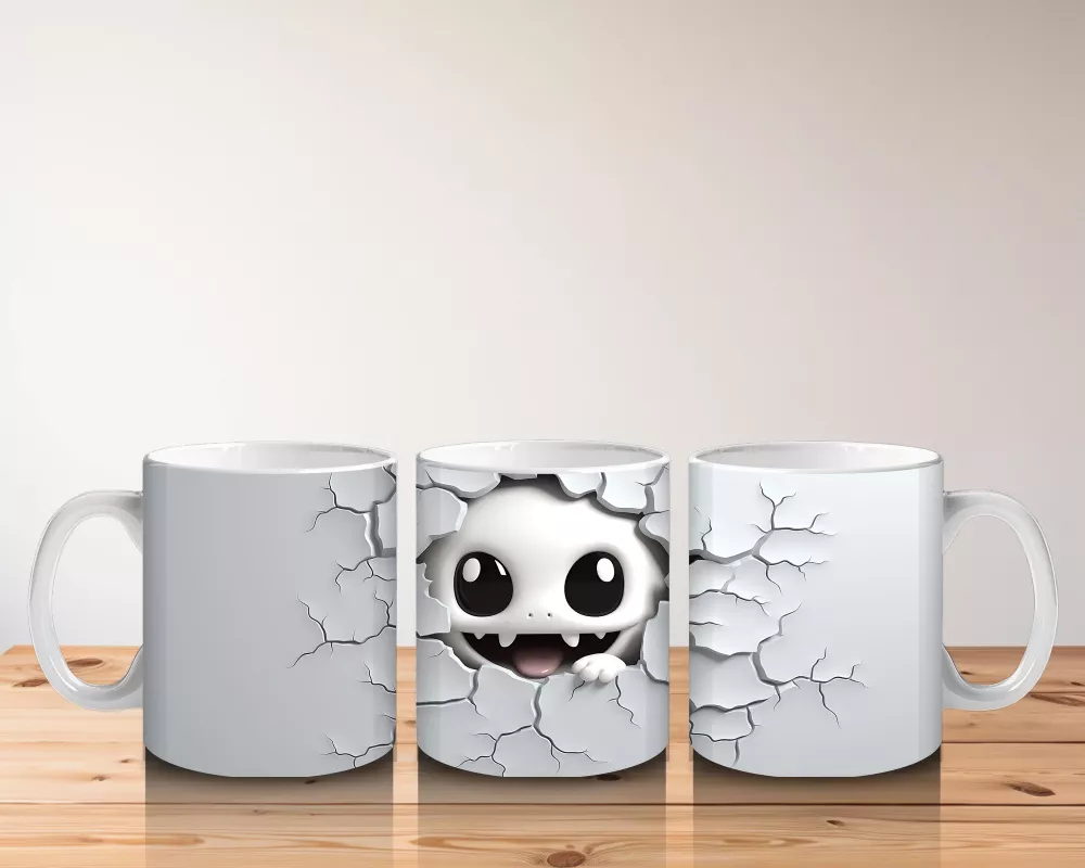 Çatlak Duvar Arkasından Bakan Hayalet – Hediyelik Kahve Kupası - 5