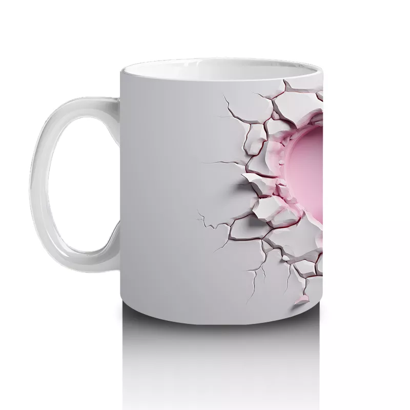 Çatlak Duvar Üzerinde Zarif Kelebekler – Baskılı Kahve Kupası - 2