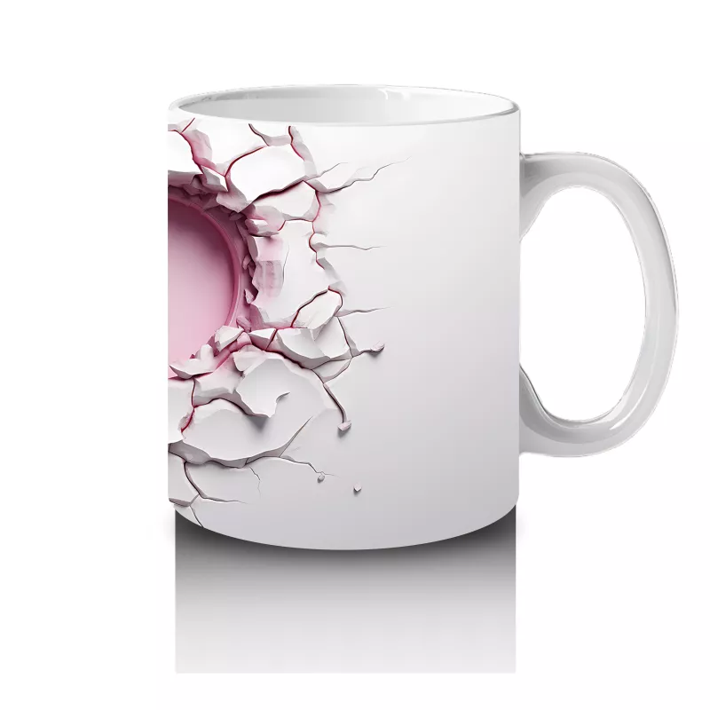 Çatlak Duvar Üzerinde Zarif Kelebekler – Baskılı Kahve Kupası - 4