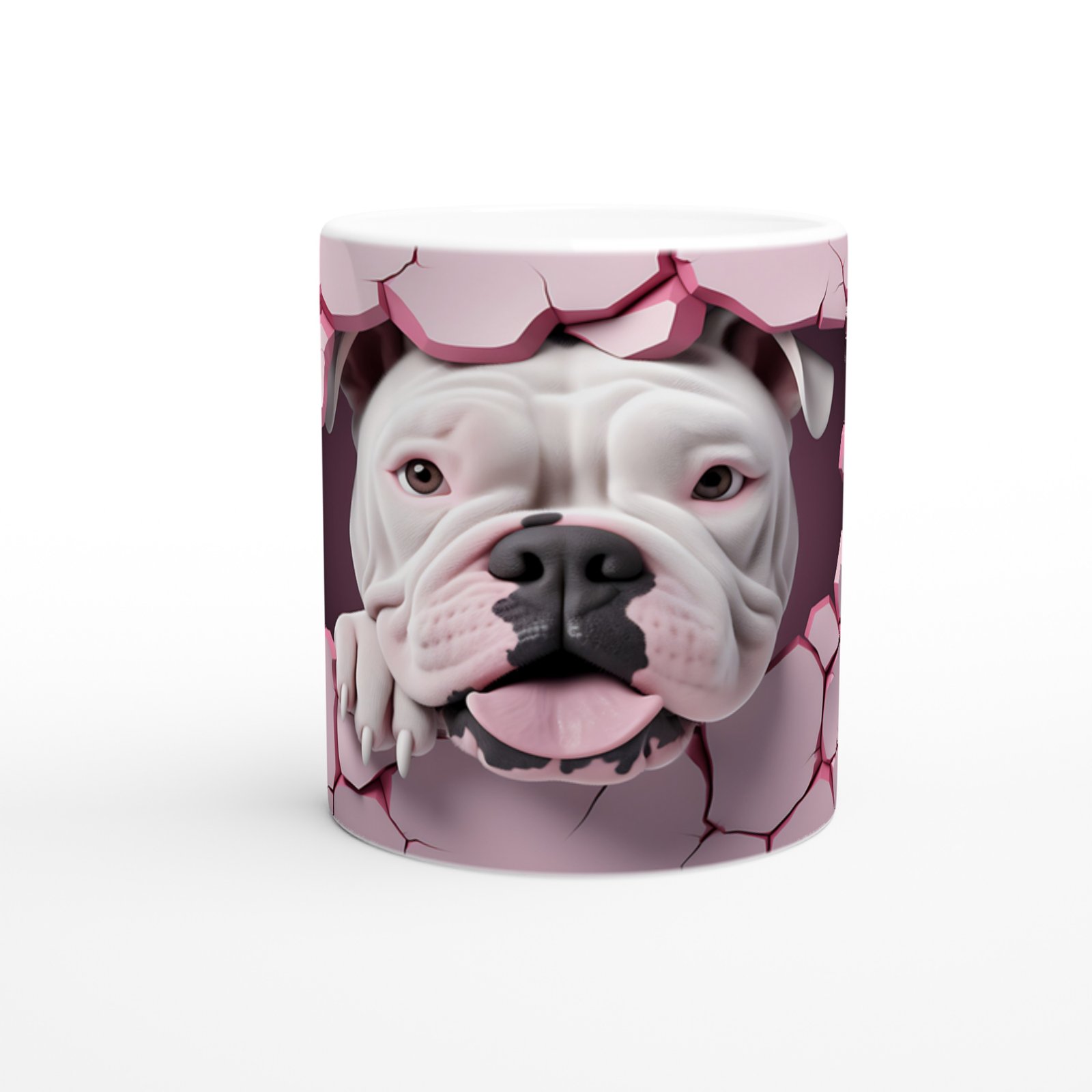 Çatlak Duvardan Bakan Bulldog Temalı Baskılı Kupa Bardak