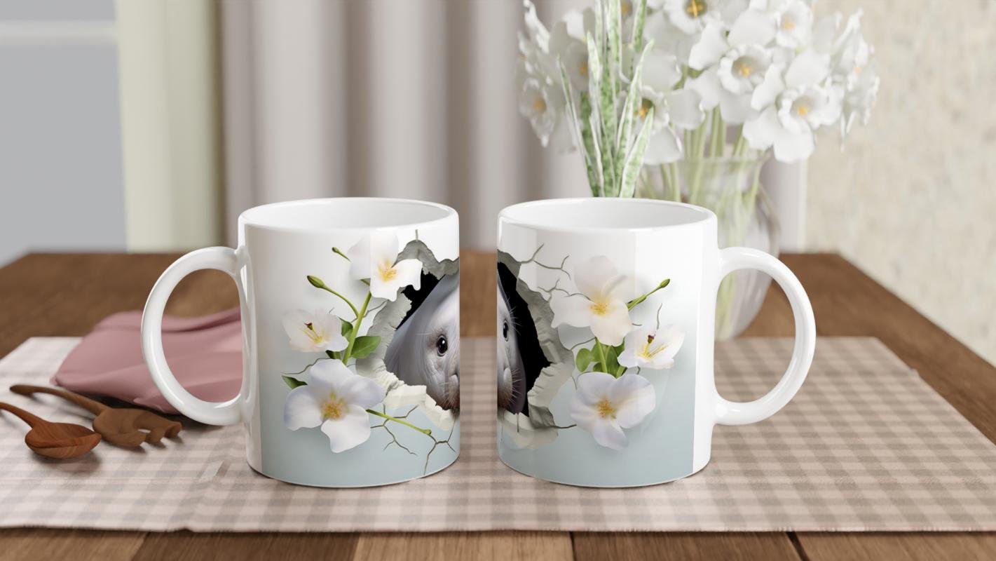 Çatlak Duvardan Bakan Deniz İneği Temalı Baskılı Kupa Bardak - 5