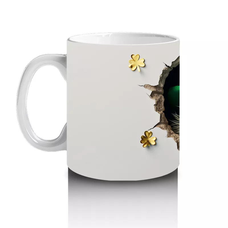 Çatlak Duvardan Bakan Şapkalı Kirpi – Baskılı Kahve Kupası - 2