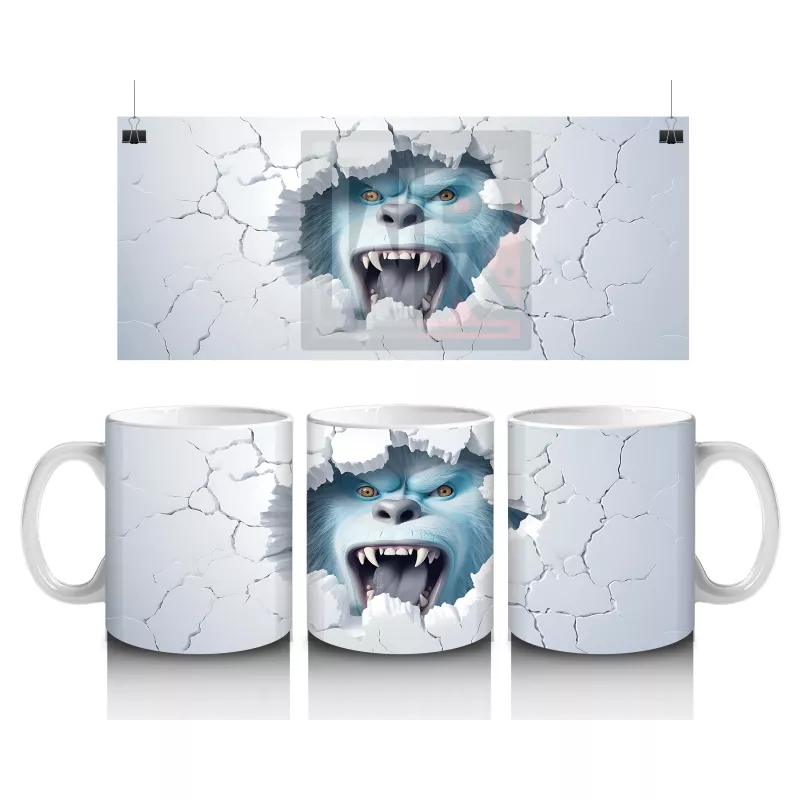 Çatlak Duvardan Bakan Vampir Yüz – Baskılı Kahve Kupası