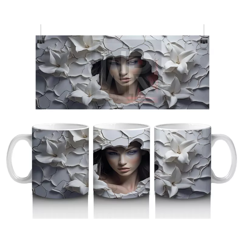 Çatlak Duvarın Ardında Gizemli Kadın – Hediyelik Kahve Kupası