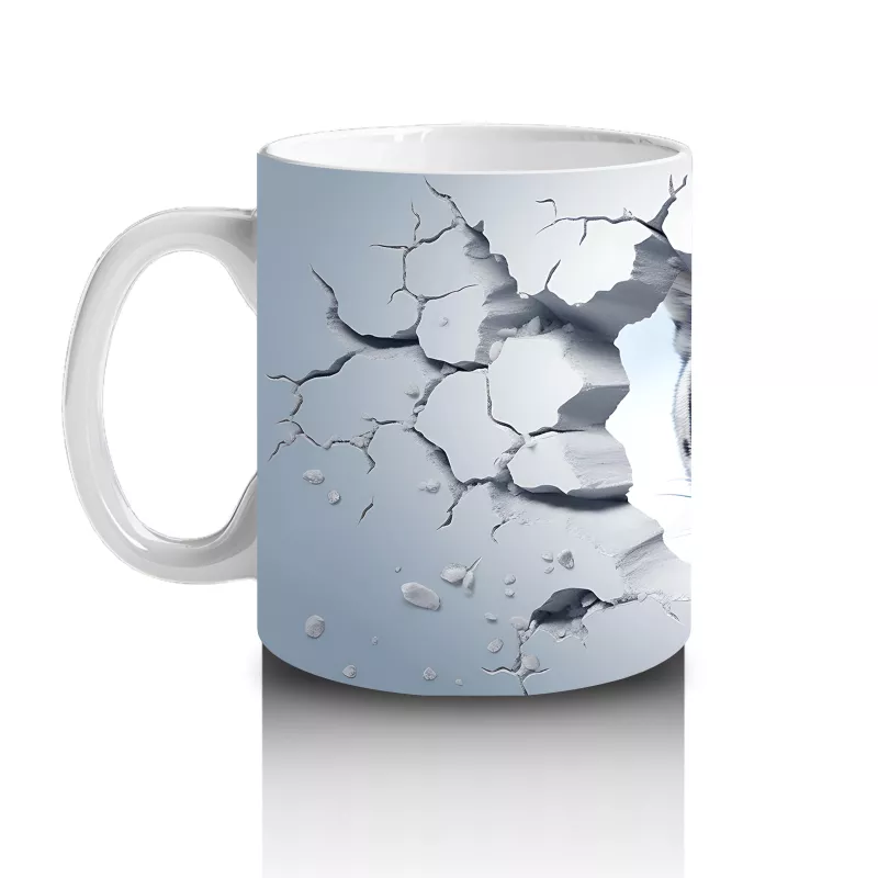 Çatlak Zemin Arasında Kaplan Figürü – Baskılı Kahve Kupası - 2