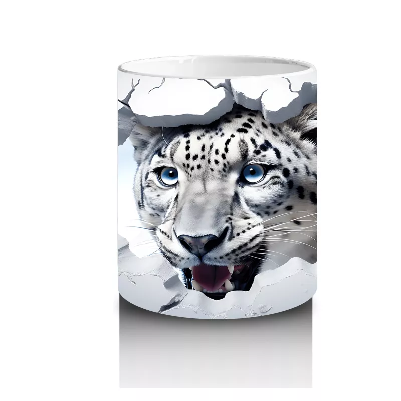 Çatlak Zemin Arasında Kaplan Figürü – Baskılı Kahve Kupası - 3