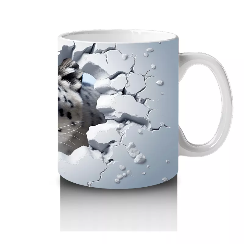 Çatlak Zemin Arasında Kaplan Figürü – Baskılı Kahve Kupası - 4