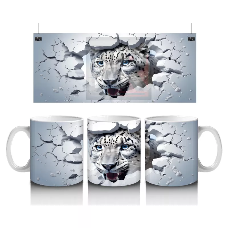 Çatlak Zemin Arasında Kaplan Figürü – Baskılı Kahve Kupası