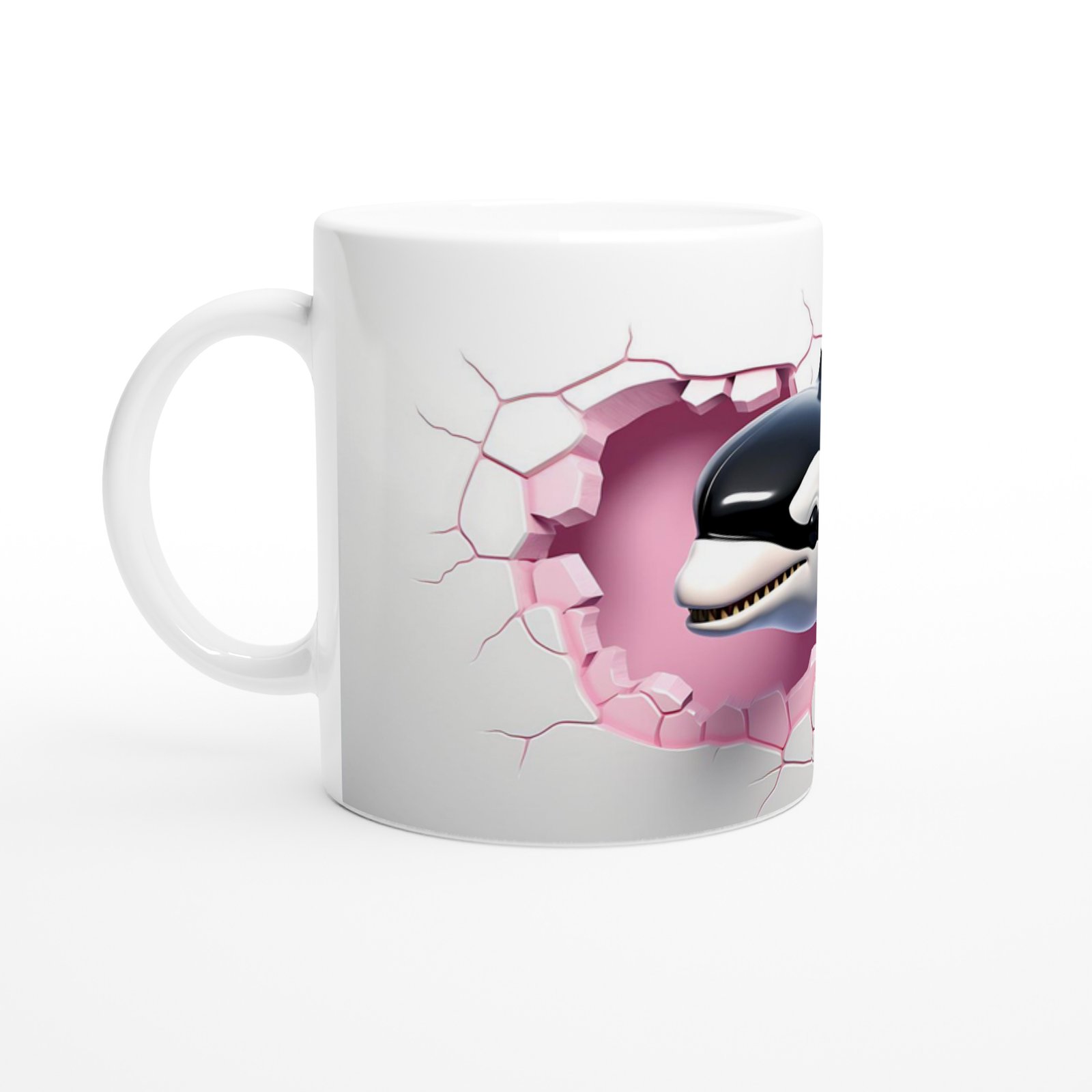 Çatlaktan Fırlayan Katil Balina (Orka) Temalı Baskılı Kupa Bardak - 2