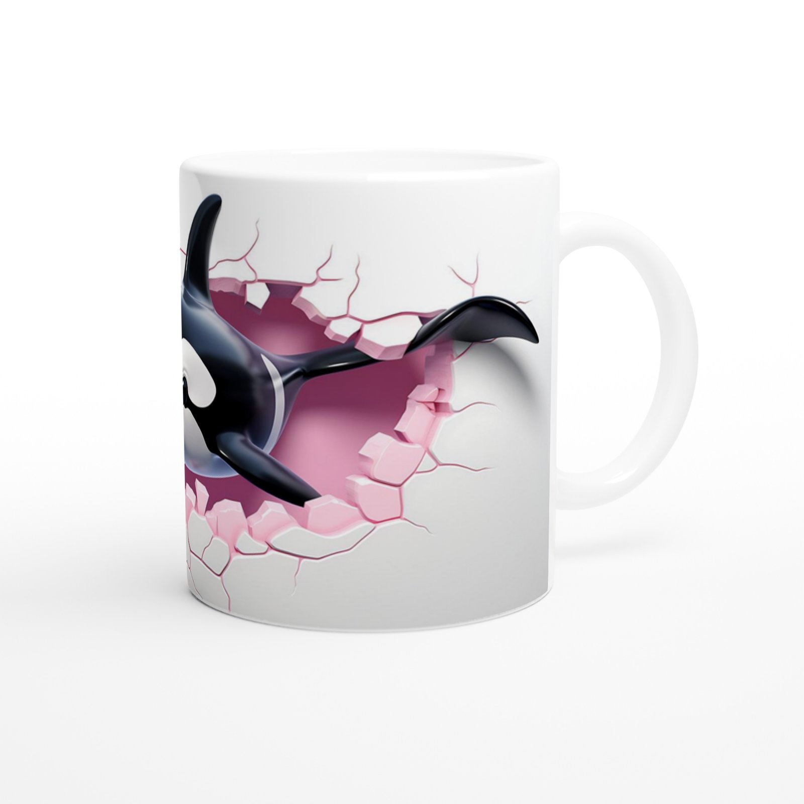 Çatlaktan Fırlayan Katil Balina (Orka) Temalı Baskılı Kupa Bardak - 3