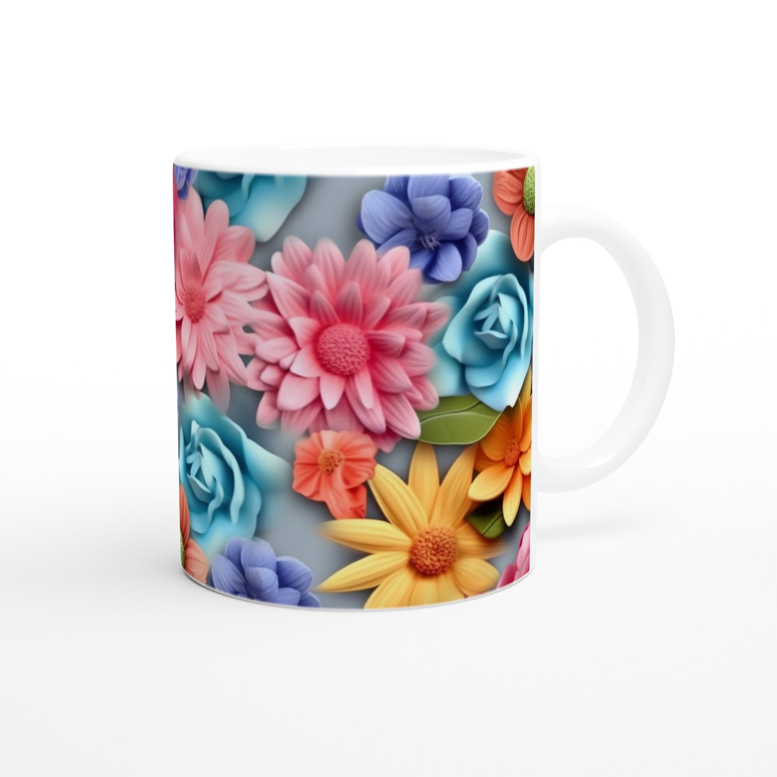 Çiçek Bahçesi Canlı Renkli Kupa - 3