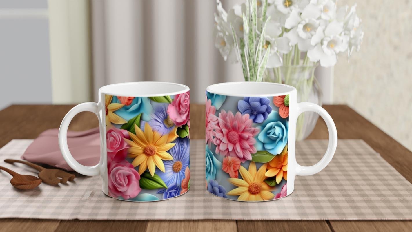 Çiçek Bahçesi Canlı Renkli Kupa - 5