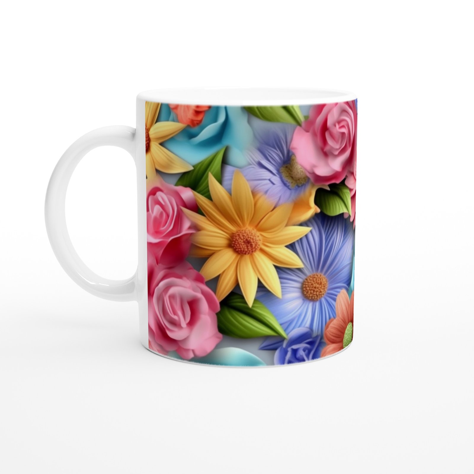 Çiçek Bahçesi Canlı Renkli Kupa