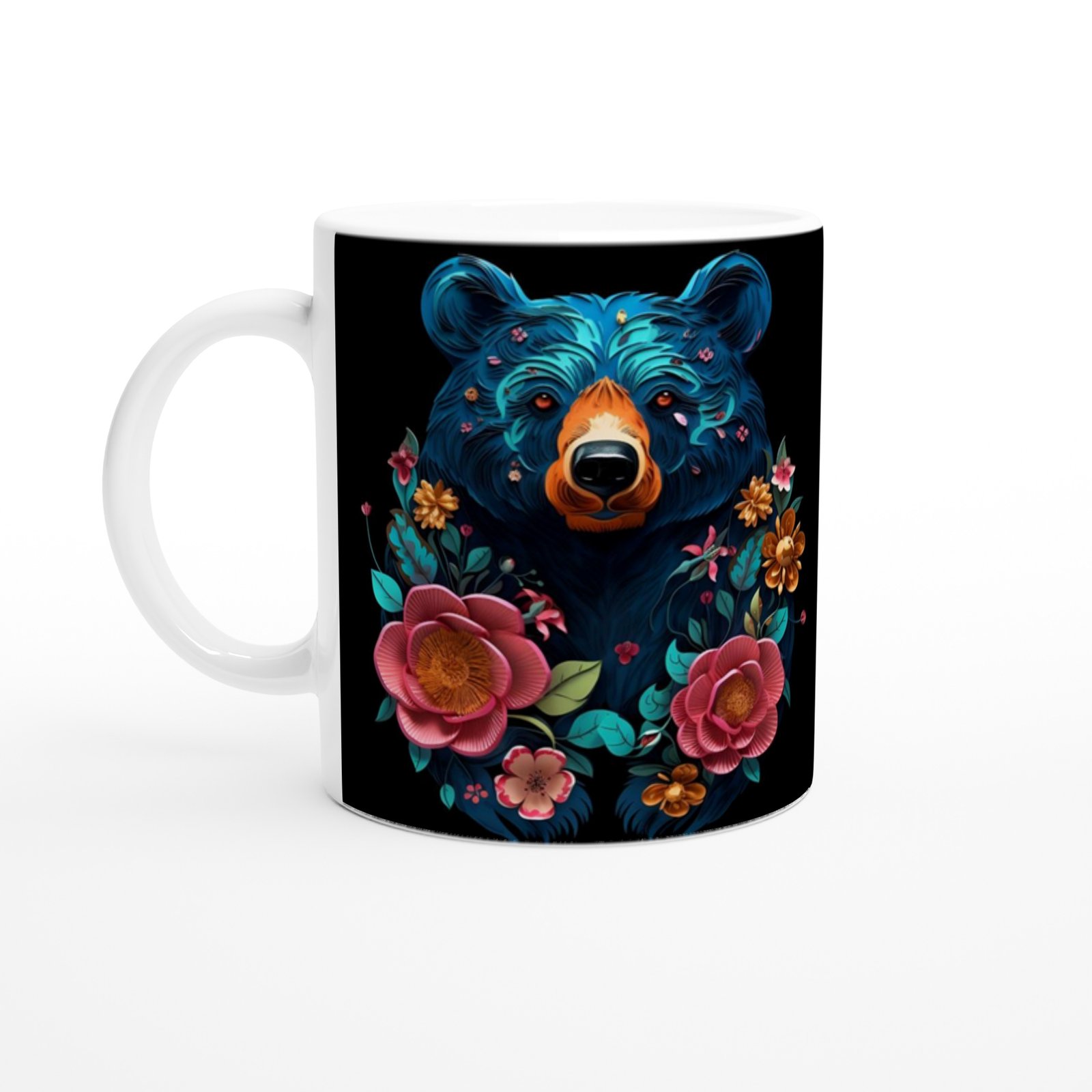 Çiçek Bahçesindeki Mavi Ayı Kupa Bardak