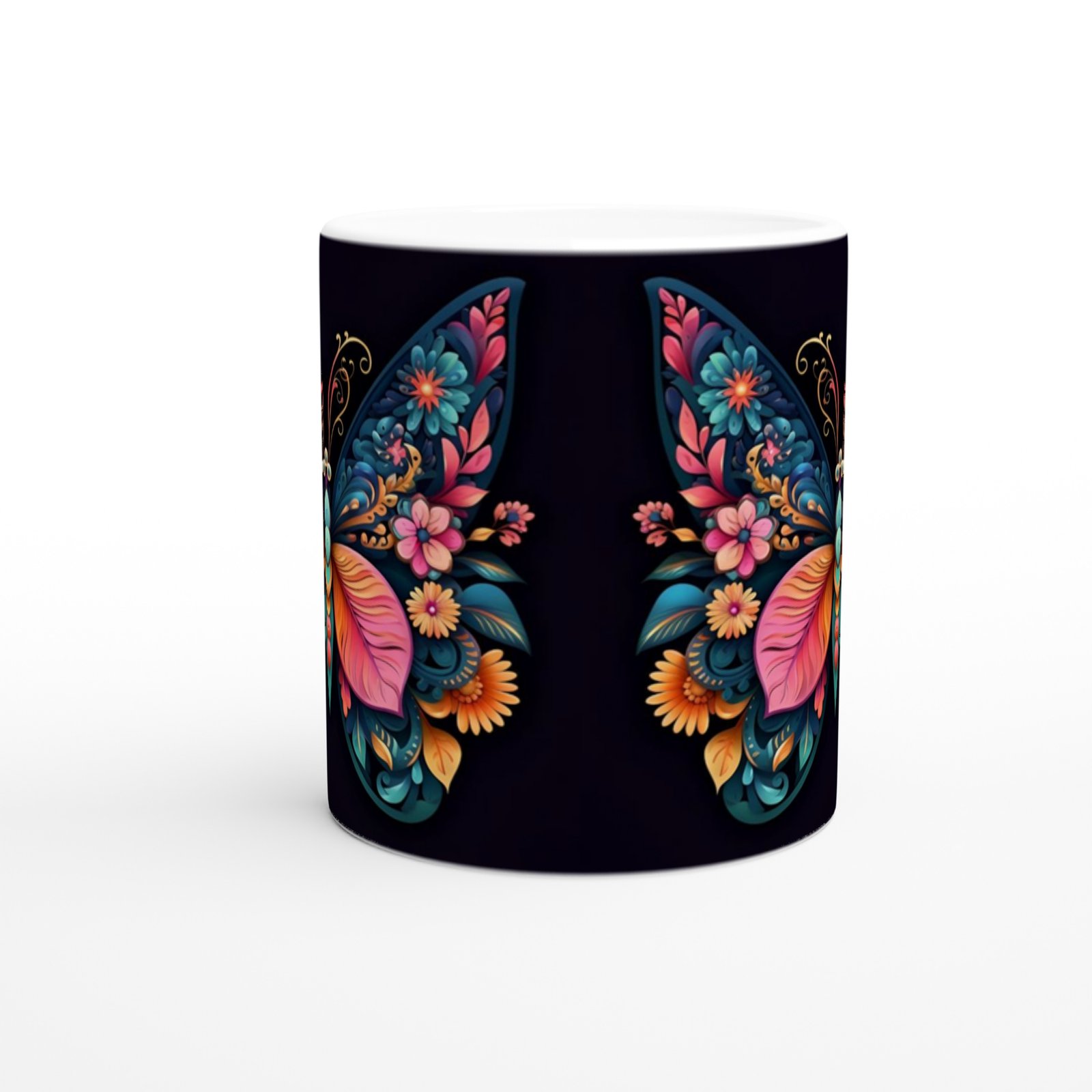 Çiçek Kanatlı Zarif Kelebek Kupa Bardak - 2