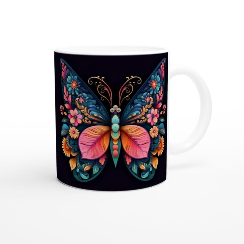 Çiçek Kanatlı Zarif Kelebek Kupa Bardak - 3