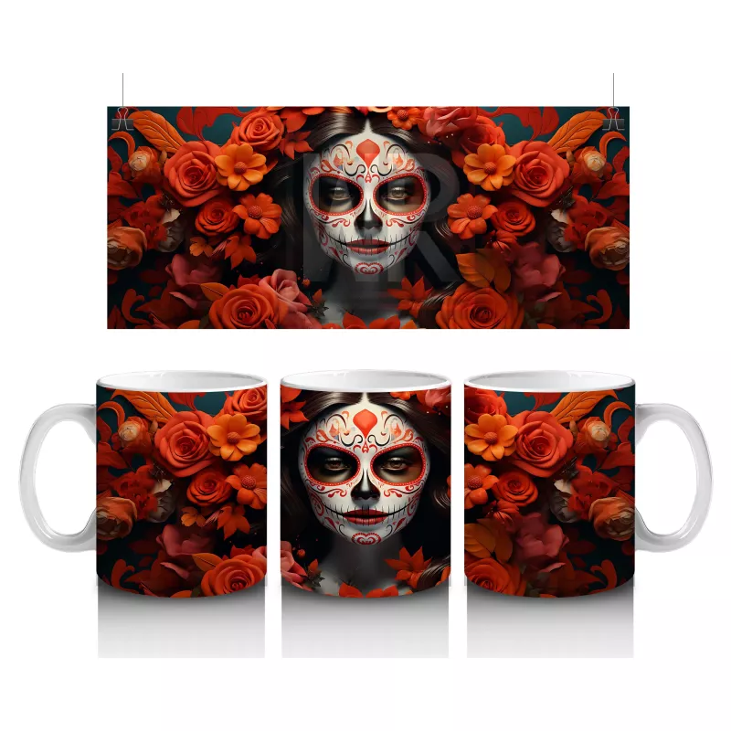 Çiçek Taçlı Maskeli Ruh – Hediyelik Kahve Kupası