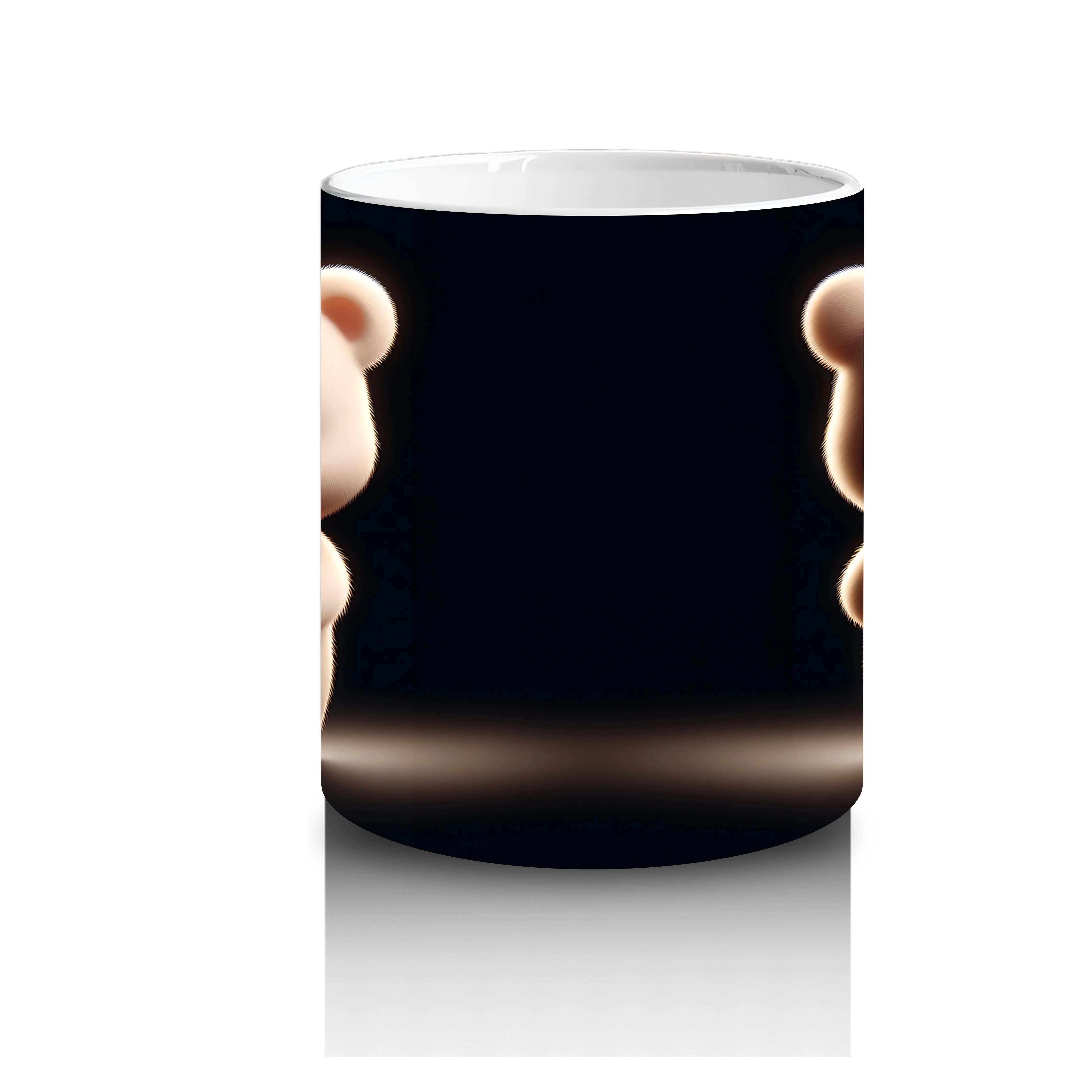 Çiçek Tutan Sevimli Ayıcık Figürü – Baskılı Kahve Kupası - 3