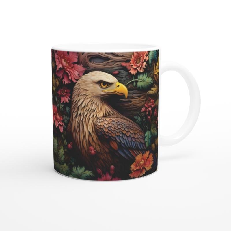 Çiçekler Arasında Kartal Gücü Kupa Bardak - 3