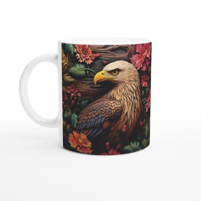 Çiçekler Arasında Kartal Gücü Kupa Bardak