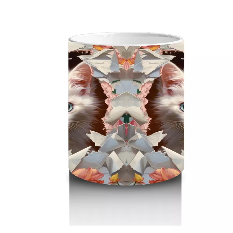 Çiçekler Arasında Yavru Kediler – Baskılı Kahve Kupası - 3