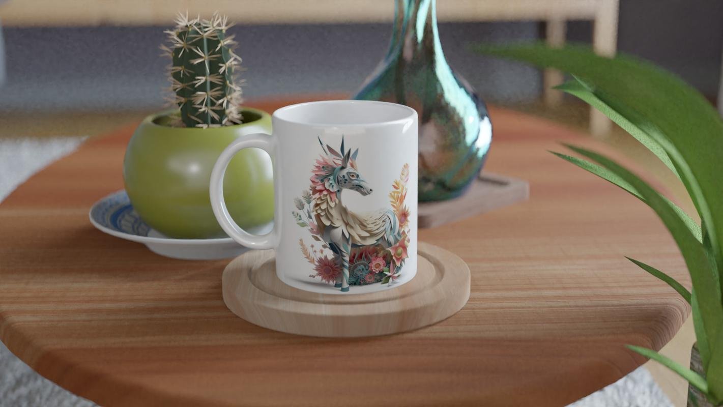 Çiçeklerle Bezeli Mitolojik At Kupa Bardak - 4