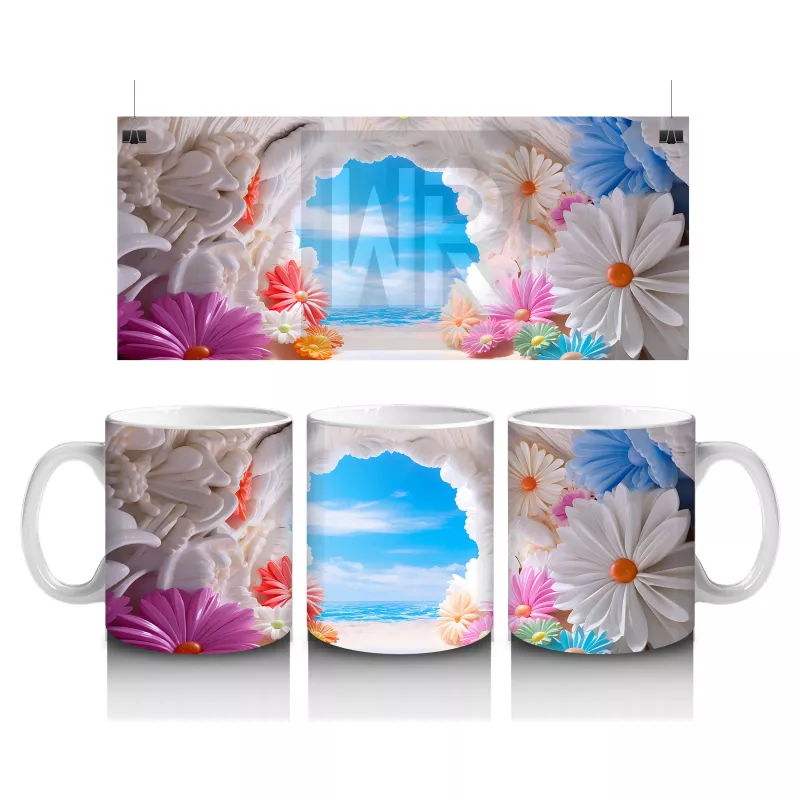 Çiçekli Tünelde Bahar Manzarası – Baskılı Kupa