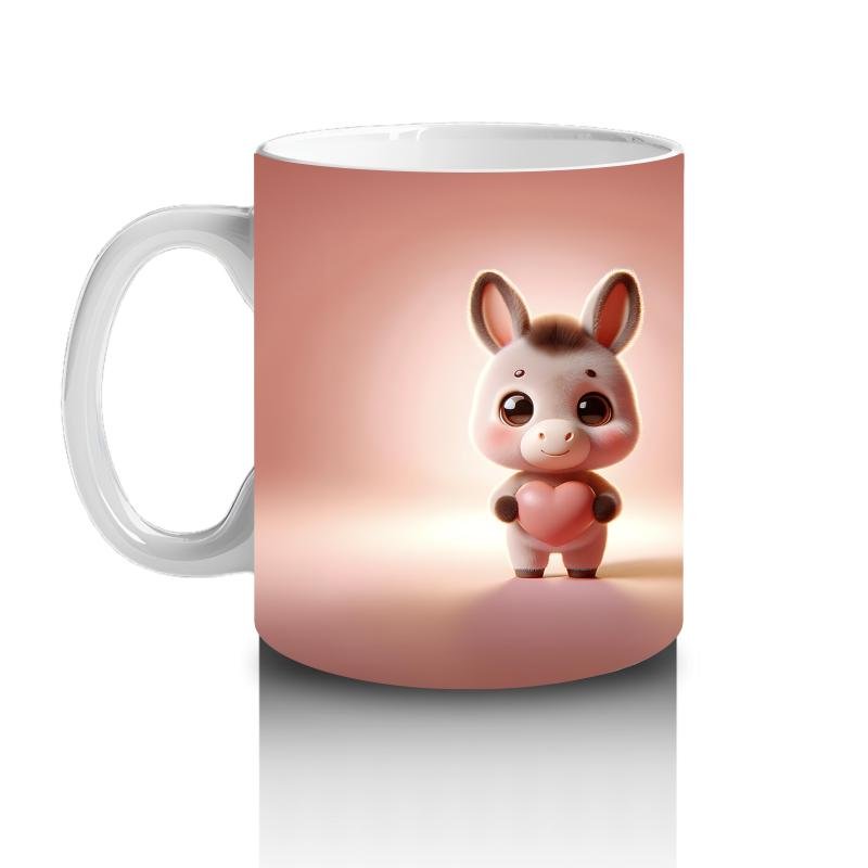 Çocuklara Sütü Sevdiren Arkadan Bakan Tavşan Kupa Bardak - 2