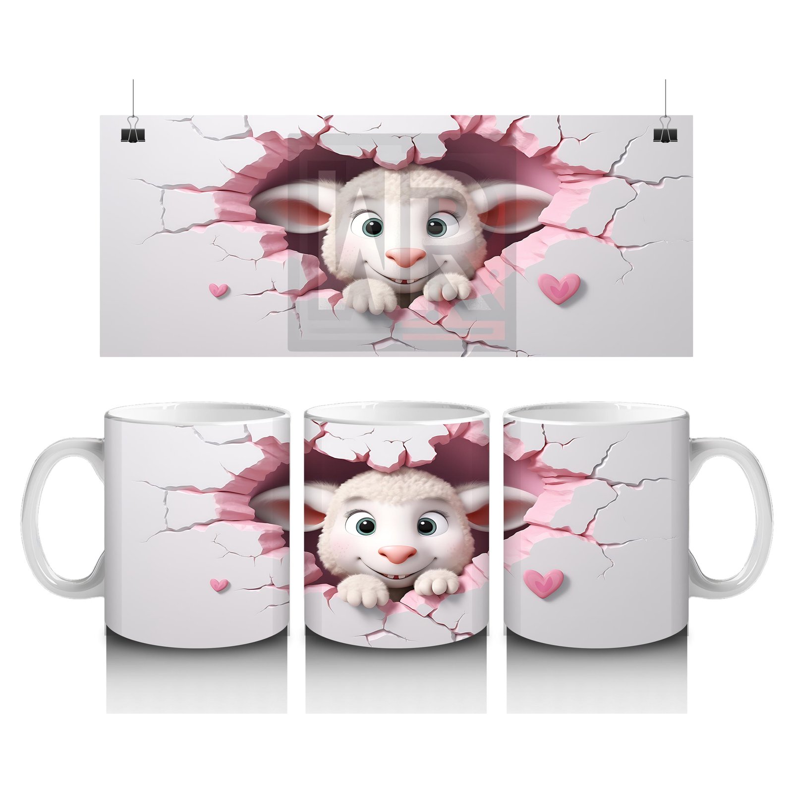 Çocuklara Sütü Sevdiren Aşk Dolu Kuzu Kupa Bardak