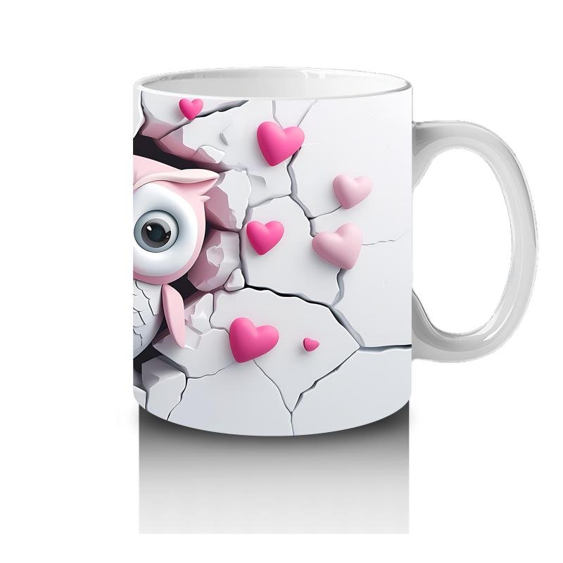 Çocuklara Sütü Sevdiren Aşkı Paylaşan Baykuş Çifti Kupa Bardak - 4